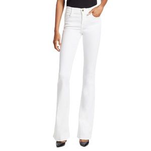 Frame Le High Flare White Denim Jeans